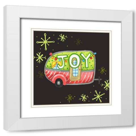 Joy Trailer White Modern Wood Framed Art Print with Double Matting by Wade, Valarie