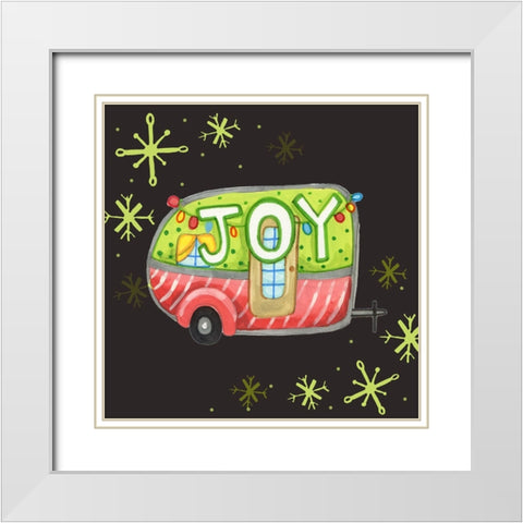 Joy Trailer White Modern Wood Framed Art Print with Double Matting by Wade, Valarie