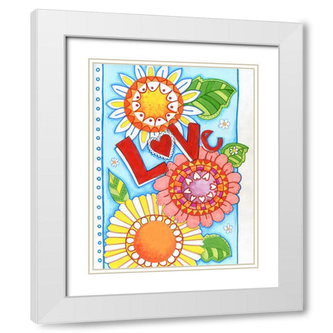 Love Blossom White Modern Wood Framed Art Print with Double Matting by Wade, Valarie