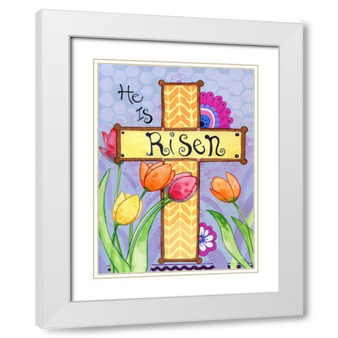 He Is Risen White Modern Wood Framed Art Print with Double Matting by Wade, Valarie