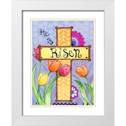 He Is Risen White Modern Wood Framed Art Print with Double Matting by Wade, Valarie