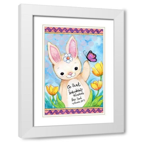Sweet Friendship White Modern Wood Framed Art Print with Double Matting by Wade, Valarie