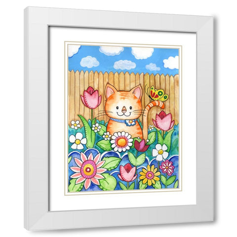 Flower Garden White Modern Wood Framed Art Print with Double Matting by Wade, Valarie