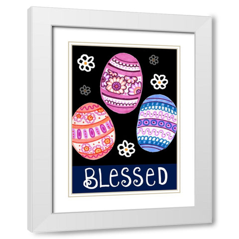 Blessed Easter White Modern Wood Framed Art Print with Double Matting by Wade, Valarie