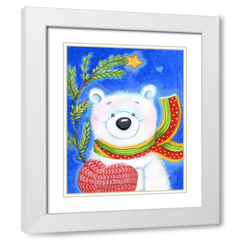 Tiny Tree White Modern Wood Framed Art Print with Double Matting by Wade, Valarie