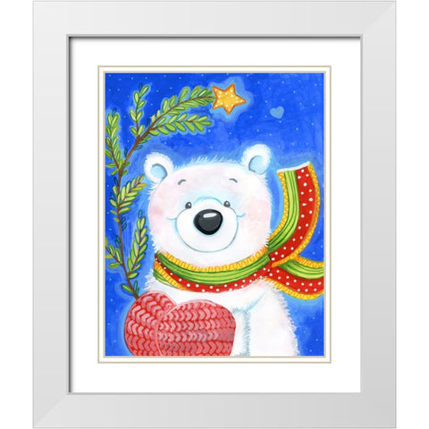 Tiny Tree White Modern Wood Framed Art Print with Double Matting by Wade, Valarie
