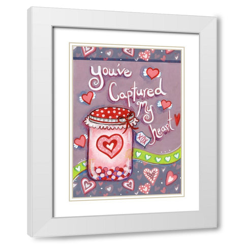 Captured Heart White Modern Wood Framed Art Print with Double Matting by Wade, Valarie