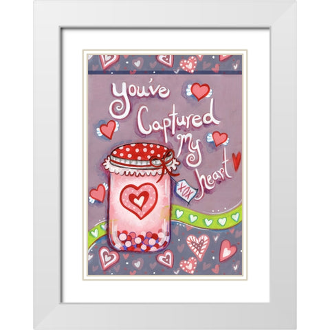 Captured Heart White Modern Wood Framed Art Print with Double Matting by Wade, Valarie