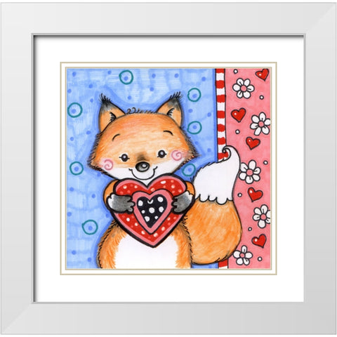Foxy White Modern Wood Framed Art Print with Double Matting by Wade, Valarie