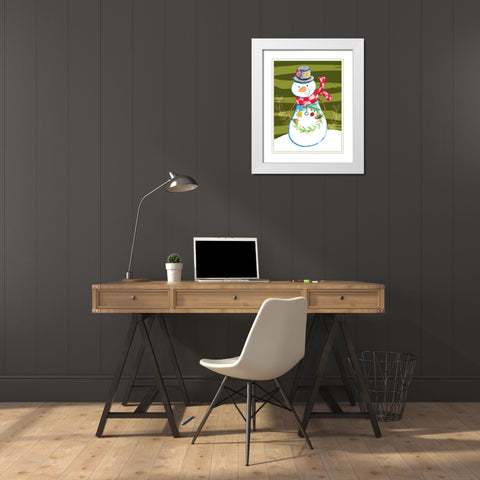 Tiny Wreath White Modern Wood Framed Art Print with Double Matting by Wade, Valarie