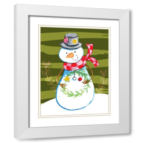 Tiny Wreath White Modern Wood Framed Art Print with Double Matting by Wade, Valarie