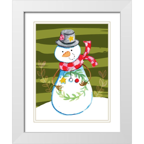 Tiny Wreath White Modern Wood Framed Art Print with Double Matting by Wade, Valarie