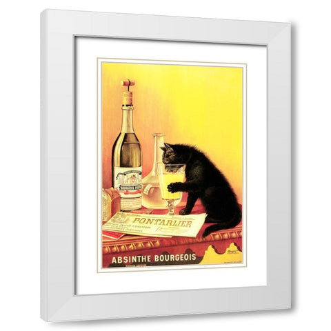 Absinthe Bourgeois White Modern Wood Framed Art Print with Double Matting by Vintage Apple Collection