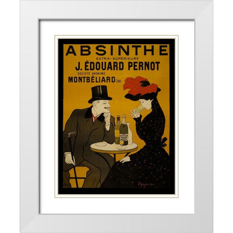 Absinthe-Pernot White Modern Wood Framed Art Print with Double Matting by Vintage Apple Collection