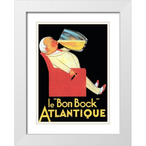 Le Bon Bock Atlantique White Modern Wood Framed Art Print with Double Matting by Vintage Apple Collection