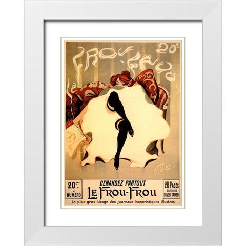 Le Frou Frou White Modern Wood Framed Art Print with Double Matting by Vintage Apple Collection