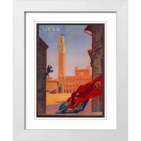 Siena White Modern Wood Framed Art Print with Double Matting by Vintage Apple Collection