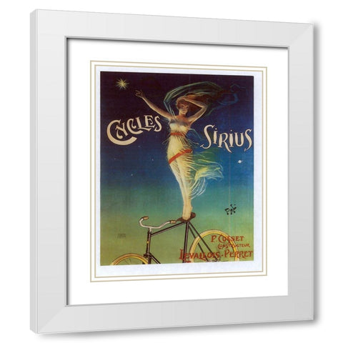 Sirius Cycles White Modern Wood Framed Art Print with Double Matting by Vintage Apple Collection