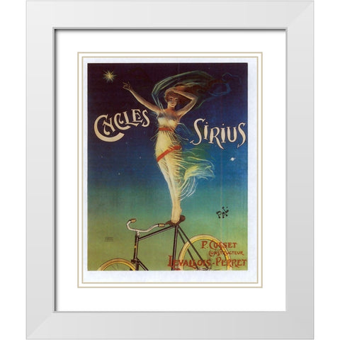 Sirius Cycles White Modern Wood Framed Art Print with Double Matting by Vintage Apple Collection