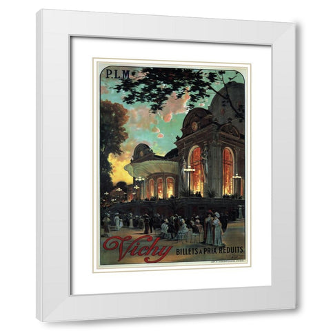 Vichy France White Modern Wood Framed Art Print with Double Matting by Vintage Apple Collection