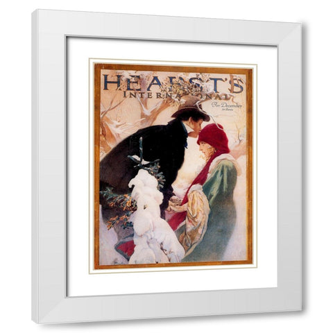 Mucha Hearst White Modern Wood Framed Art Print with Double Matting by Vintage Apple Collection