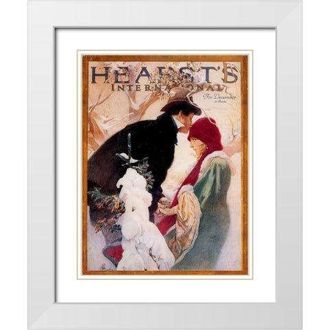 Mucha Hearst White Modern Wood Framed Art Print with Double Matting by Vintage Apple Collection