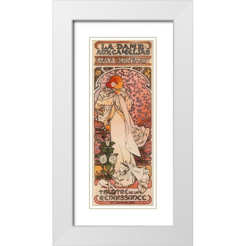 Mucha Bernhardt White Modern Wood Framed Art Print with Double Matting by Vintage Apple Collection