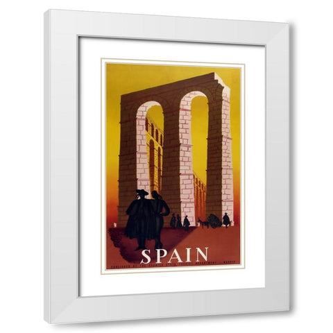 Spain Arch White Modern Wood Framed Art Print with Double Matting by Vintage Apple Collection
