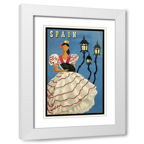 Spain lamps White Modern Wood Framed Art Print with Double Matting by Vintage Apple Collection