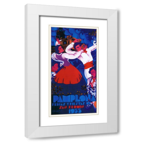 Pamplona II White Modern Wood Framed Art Print with Double Matting by Vintage Apple Collection