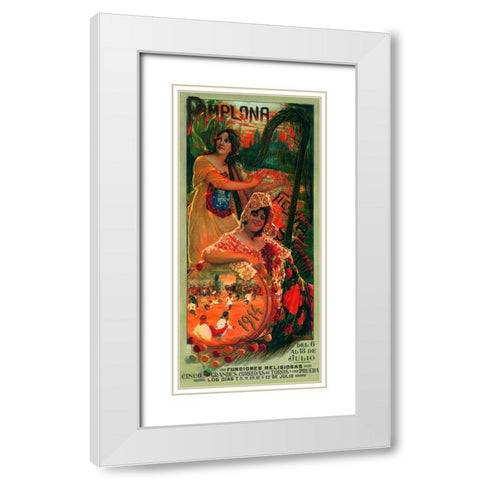 Pamplona IV White Modern Wood Framed Art Print with Double Matting by Vintage Apple Collection