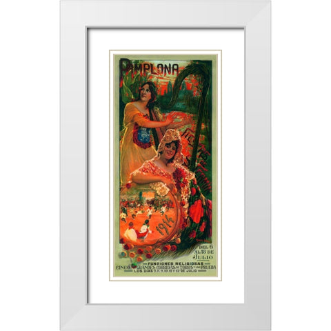 Pamplona IV White Modern Wood Framed Art Print with Double Matting by Vintage Apple Collection