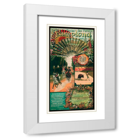 Pamplona VIII White Modern Wood Framed Art Print with Double Matting by Vintage Apple Collection