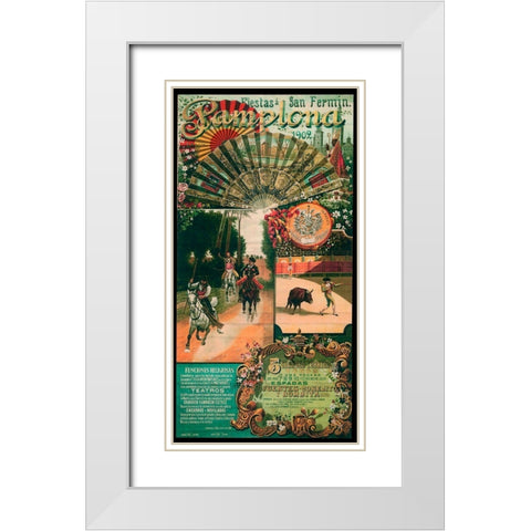 Pamplona VIII White Modern Wood Framed Art Print with Double Matting by Vintage Apple Collection