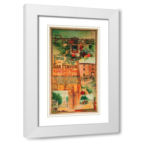Pamplona IX White Modern Wood Framed Art Print with Double Matting by Vintage Apple Collection