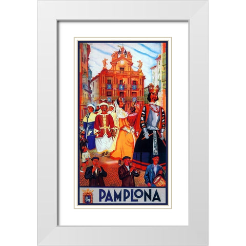 Pamplona XI White Modern Wood Framed Art Print with Double Matting by Vintage Apple Collection