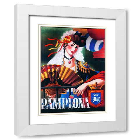 Pamplona XIII White Modern Wood Framed Art Print with Double Matting by Vintage Apple Collection
