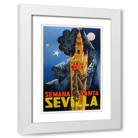 Semana Santa Sevilla IV White Modern Wood Framed Art Print with Double Matting by Vintage Apple Collection