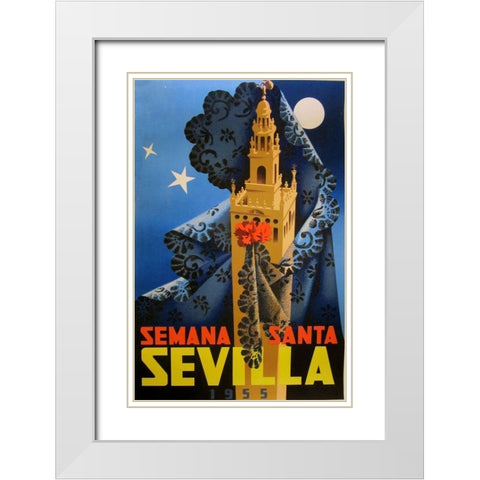 Semana Santa Sevilla IV White Modern Wood Framed Art Print with Double Matting by Vintage Apple Collection