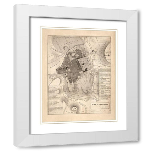 Holy Land I White Modern Wood Framed Art Print with Double Matting by Vintage Apple Collection