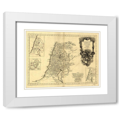 Holy Land II White Modern Wood Framed Art Print with Double Matting by Vintage Apple Collection