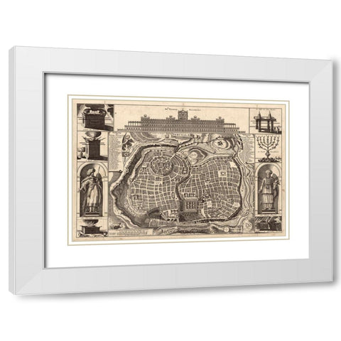 Holy Land IV White Modern Wood Framed Art Print with Double Matting by Vintage Apple Collection