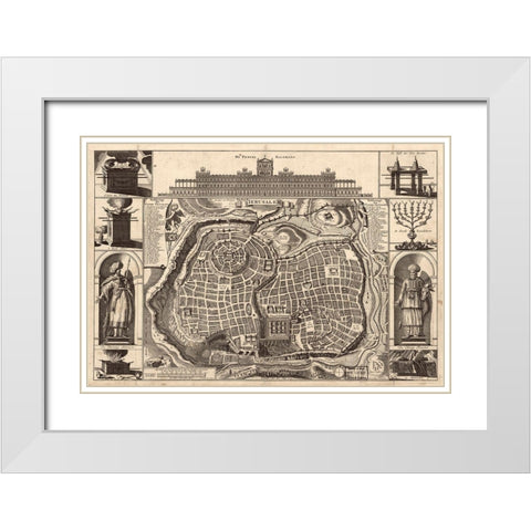 Holy Land IV White Modern Wood Framed Art Print with Double Matting by Vintage Apple Collection