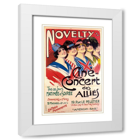 allies concert White Modern Wood Framed Art Print with Double Matting by Vintage Apple Collection