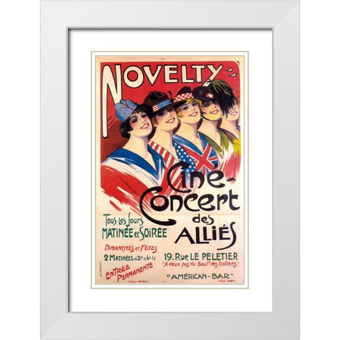 allies concert White Modern Wood Framed Art Print with Double Matting by Vintage Apple Collection