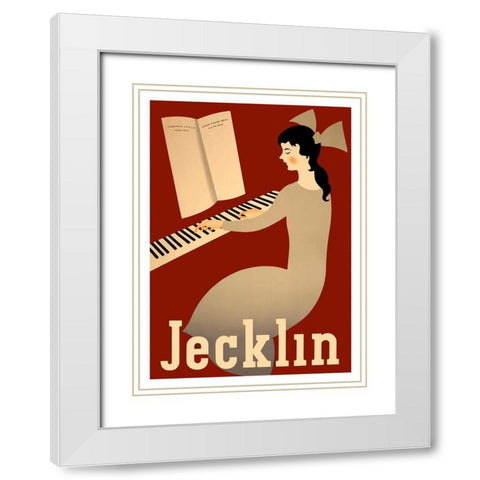 Jecklin White Modern Wood Framed Art Print with Double Matting by Vintage Apple Collection
