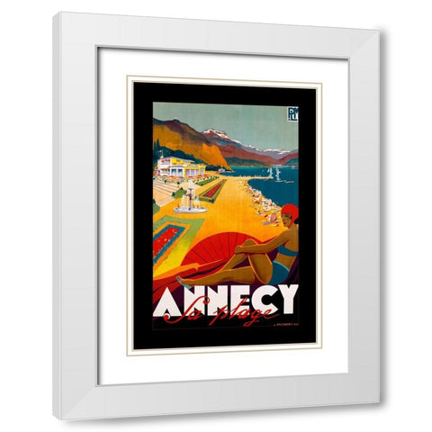 Annecy White Modern Wood Framed Art Print with Double Matting by Vintage Apple Collection