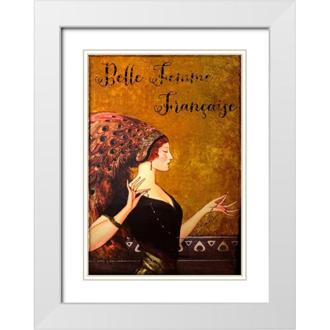 Belle Femme White Modern Wood Framed Art Print with Double Matting by Vintage Apple Collection