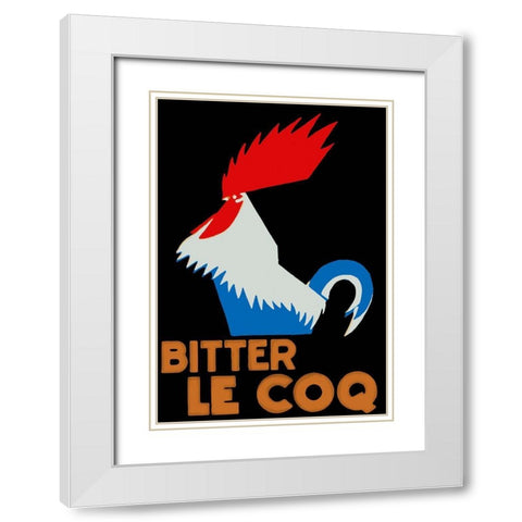 Bitter Coq White Modern Wood Framed Art Print with Double Matting by Vintage Apple Collection