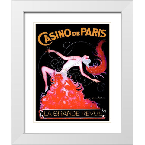 Casino de Paris White Modern Wood Framed Art Print with Double Matting by Vintage Apple Collection